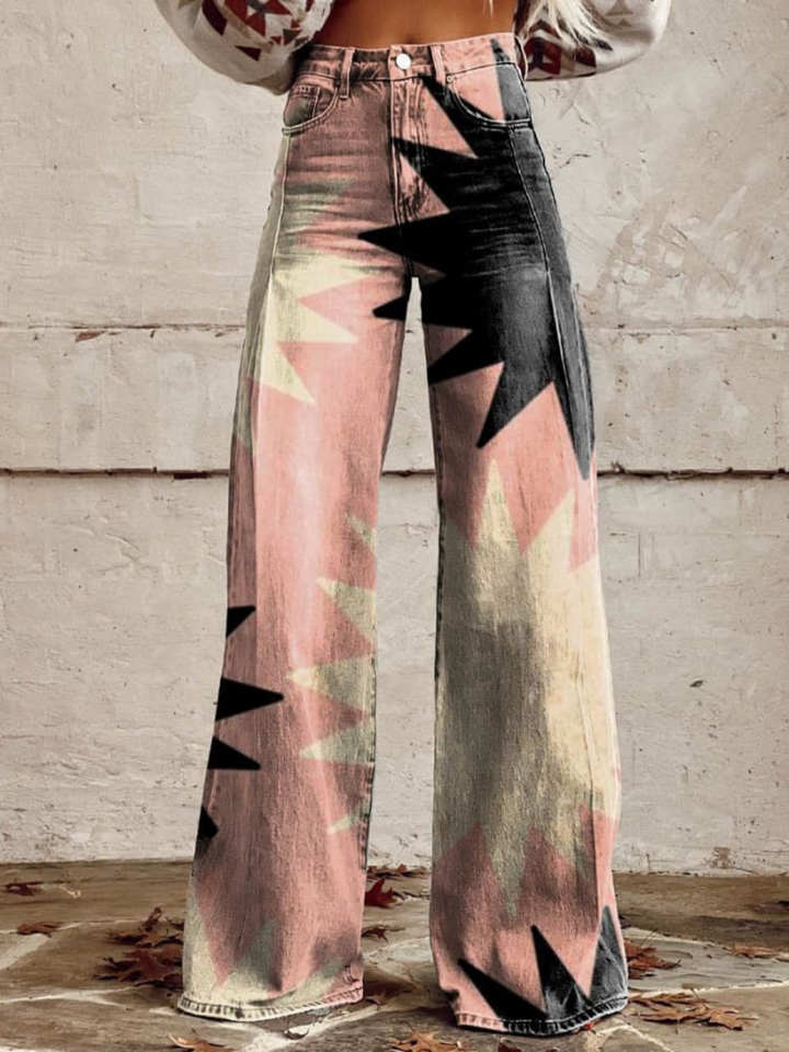 Ayla | Hose mit weitem Bein und geometrischem Print